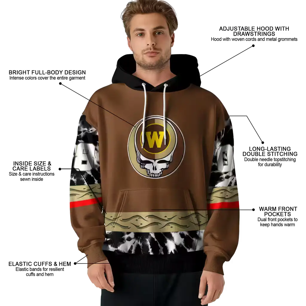 custom western michigan broncos grateful vibes brown hoodie latest model custom western michigan broncos grateful vibes brown hoodie latest model