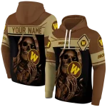 custom western michigan broncos grim reaper brown black hoodie best selling