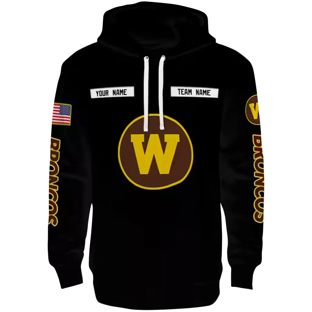 custom western michigan broncos punisher skull black hoodie best selling custom western michigan broncos punisher skull black hoodie best selling