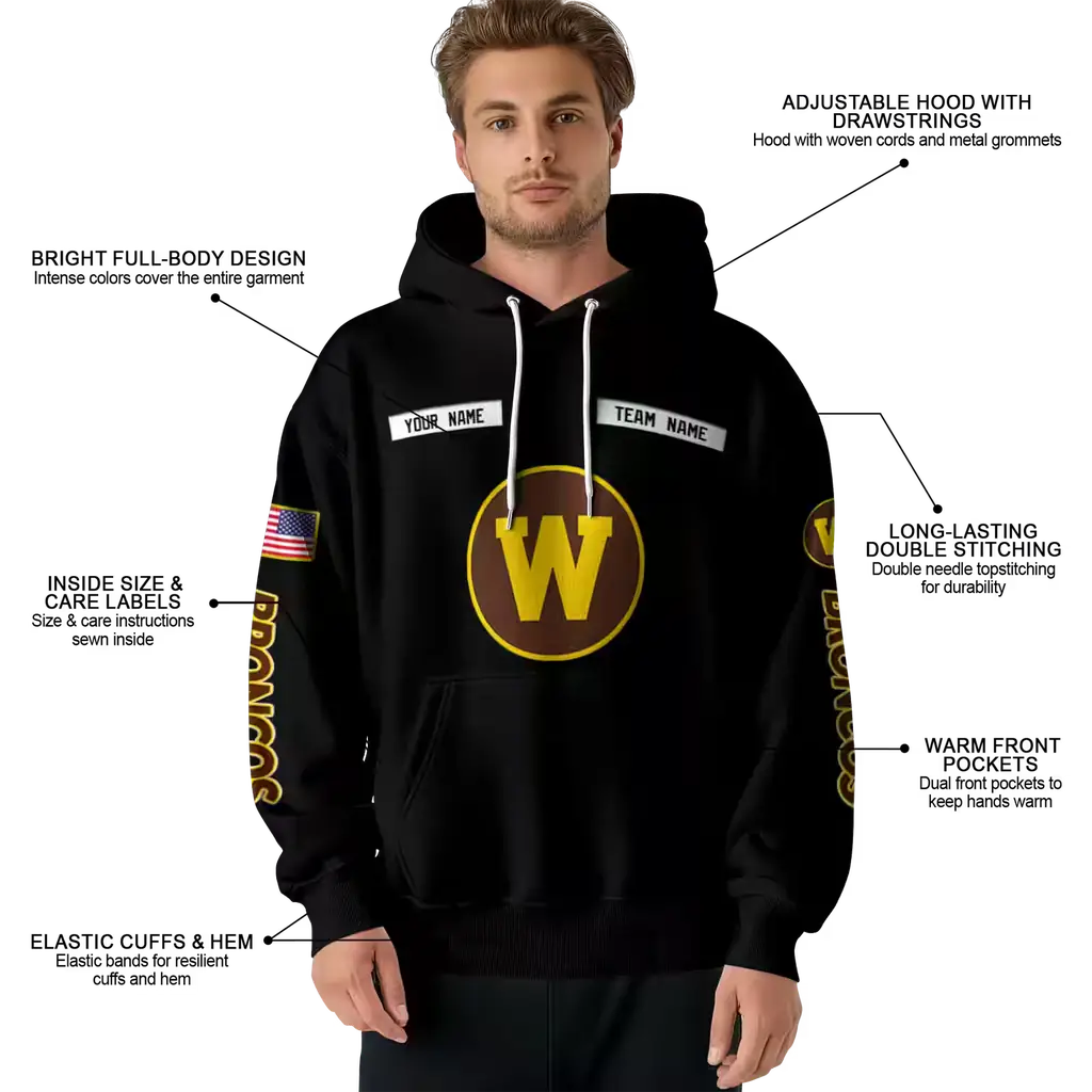custom western michigan broncos punisher skull black hoodie latest model custom western michigan broncos punisher skull black hoodie latest model