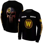 custom western michigan broncos punisher skull black hoodie best selling