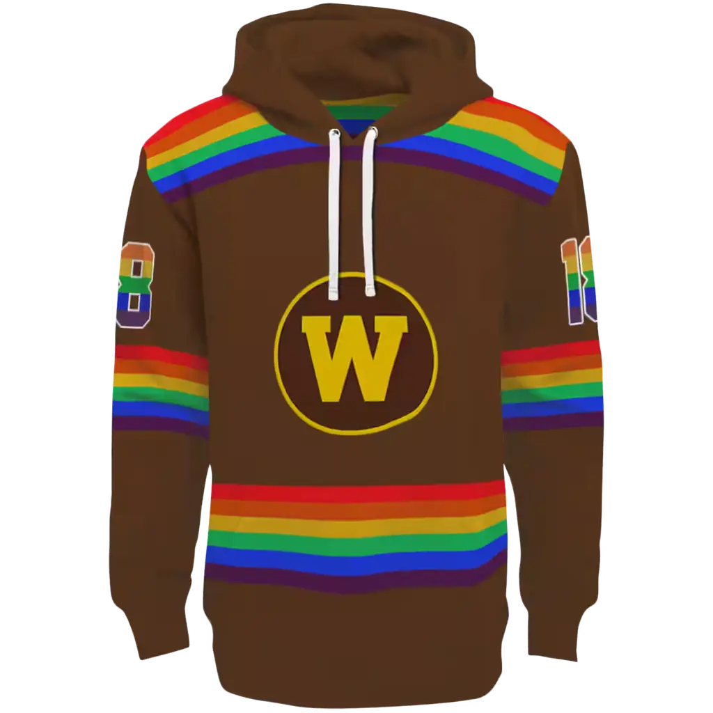 custom western michigan broncos rainbow stripes brown hoodie best selling custom western michigan broncos rainbow stripes brown hoodie best selling