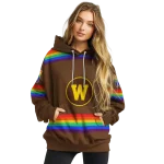 custom western michigan broncos rainbow stripes brown hoodie best selling