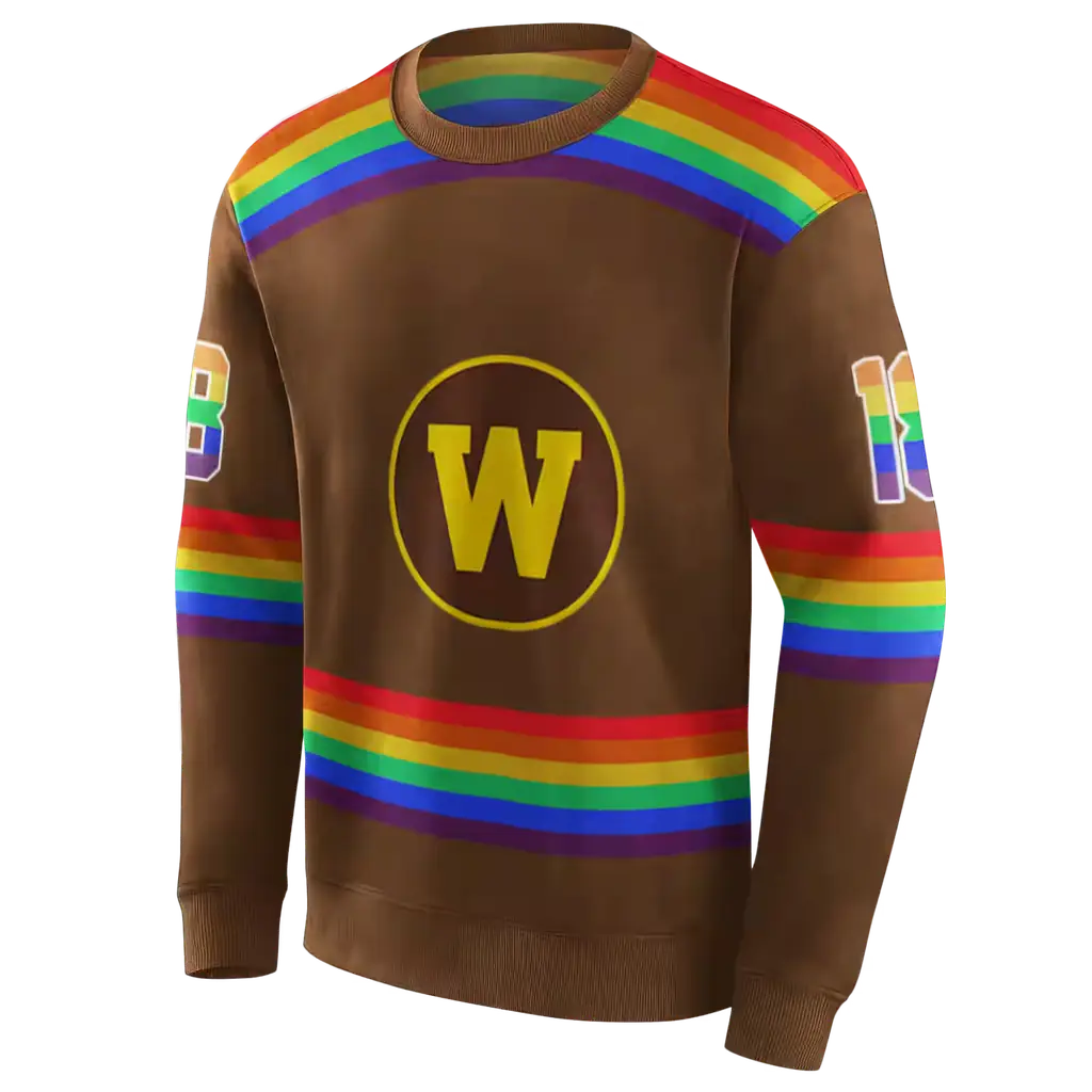 custom western michigan broncos rainbow stripes brown hoodie new arrival custom western michigan broncos rainbow stripes brown hoodie new arrival