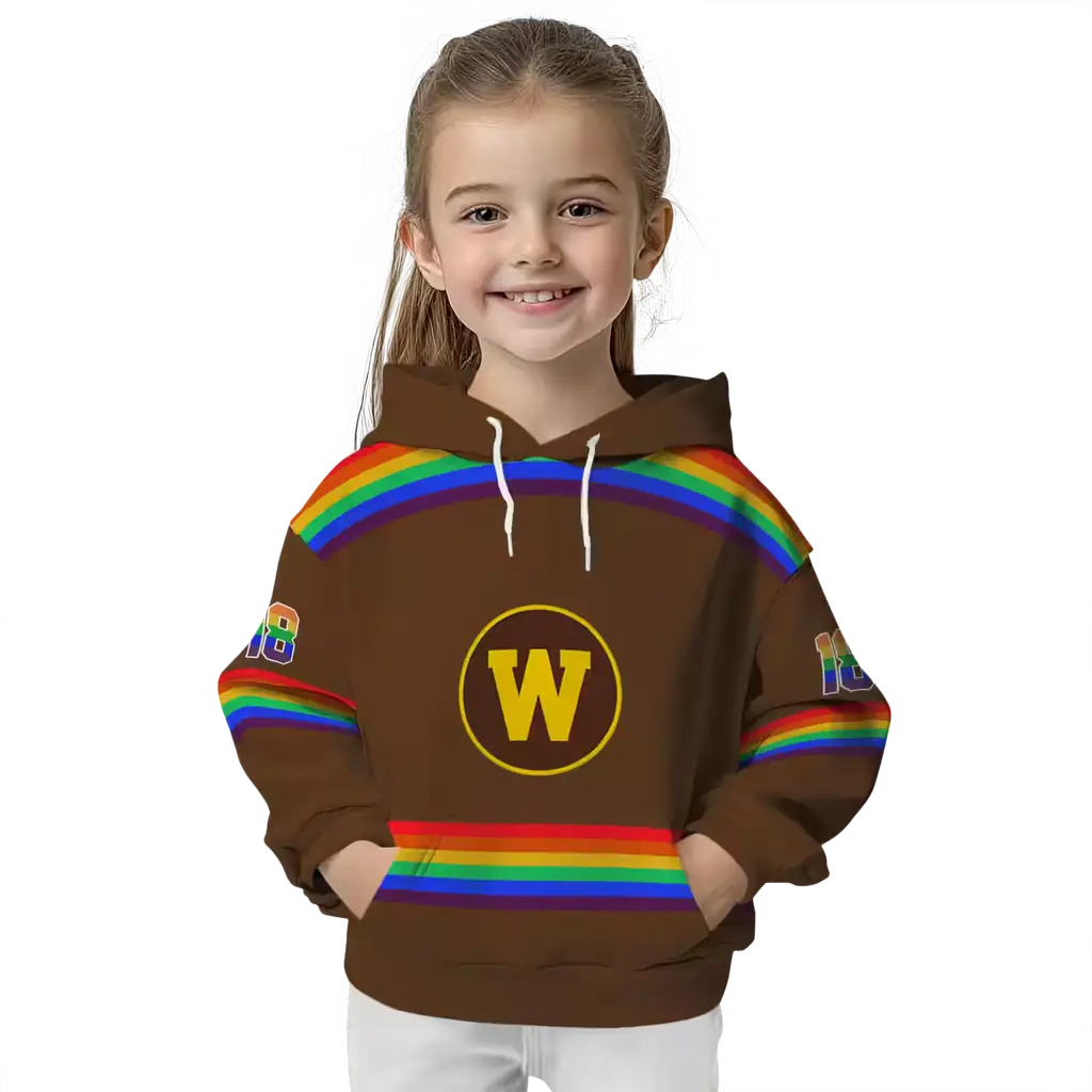 custom western michigan broncos rainbow stripes brown hoodie top rated custom western michigan broncos rainbow stripes brown hoodie top rated