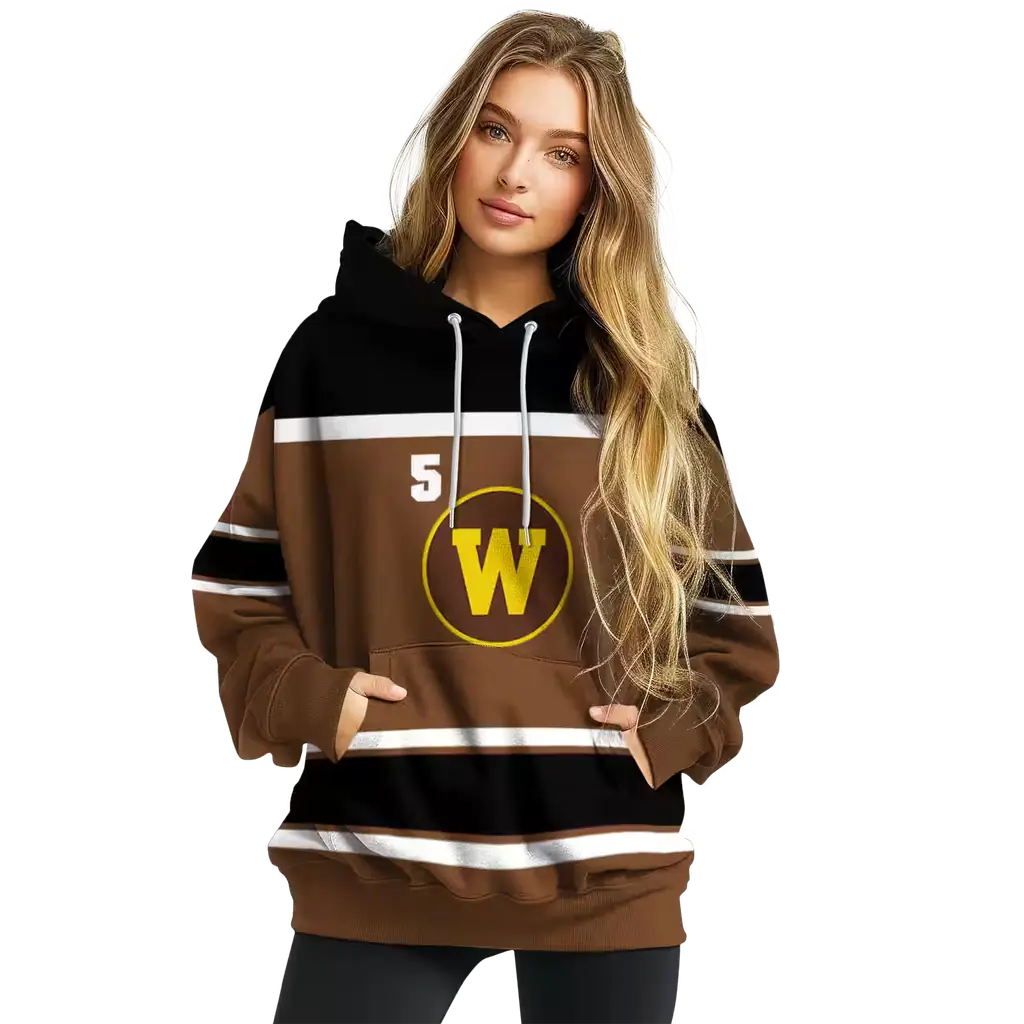 custom western michigan broncos striped pattern brown hoodie high quality custom western michigan broncos striped pattern brown hoodie high quality