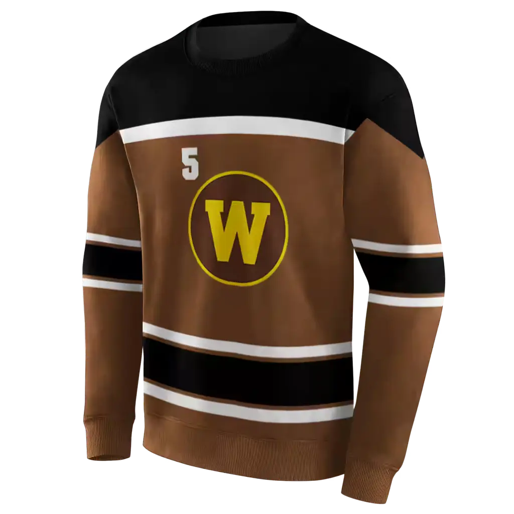 custom western michigan broncos striped pattern brown hoodie new arrival custom western michigan broncos striped pattern brown hoodie new arrival