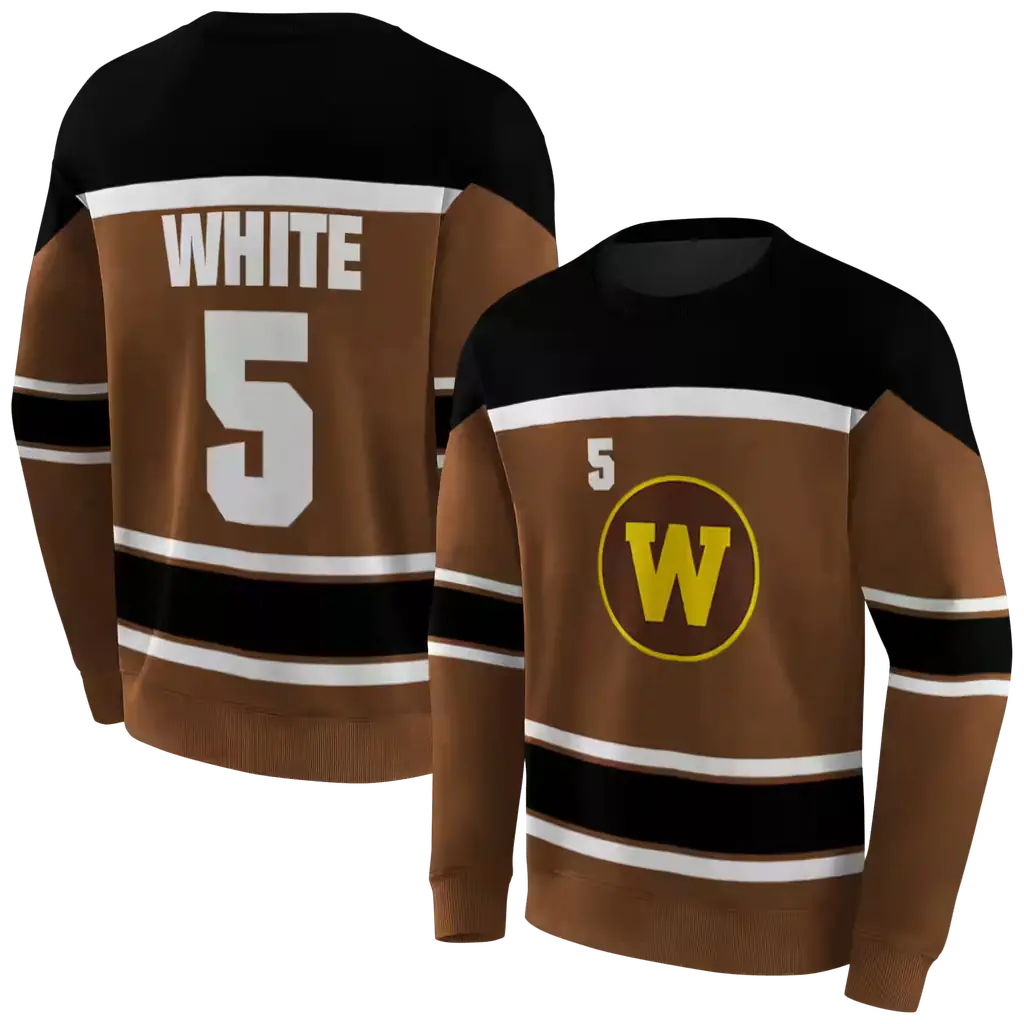 custom western michigan broncos striped pattern brown hoodie premium grade custom western michigan broncos striped pattern brown hoodie premium grade