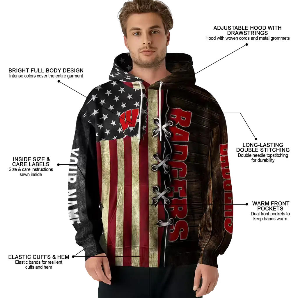 custom wisconsin badgers american pride hoodie latest model custom wisconsin badgers american pride hoodie latest model