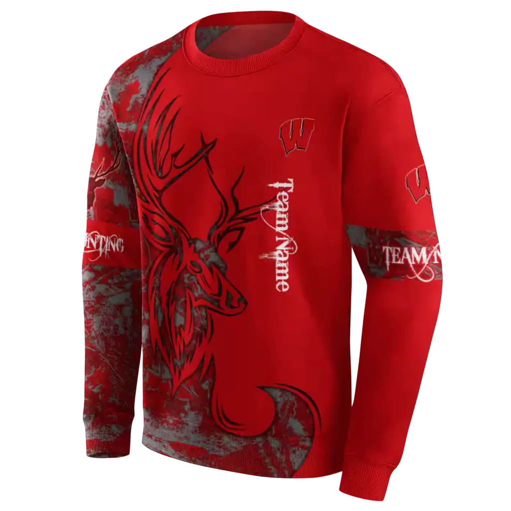 custom wisconsin badgers deer silhouette red hoodie new arrival custom wisconsin badgers deer silhouette red hoodie new arrival