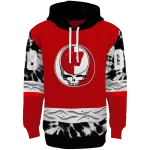 custom wisconsin badgers grateful vibes red hoodie best selling
