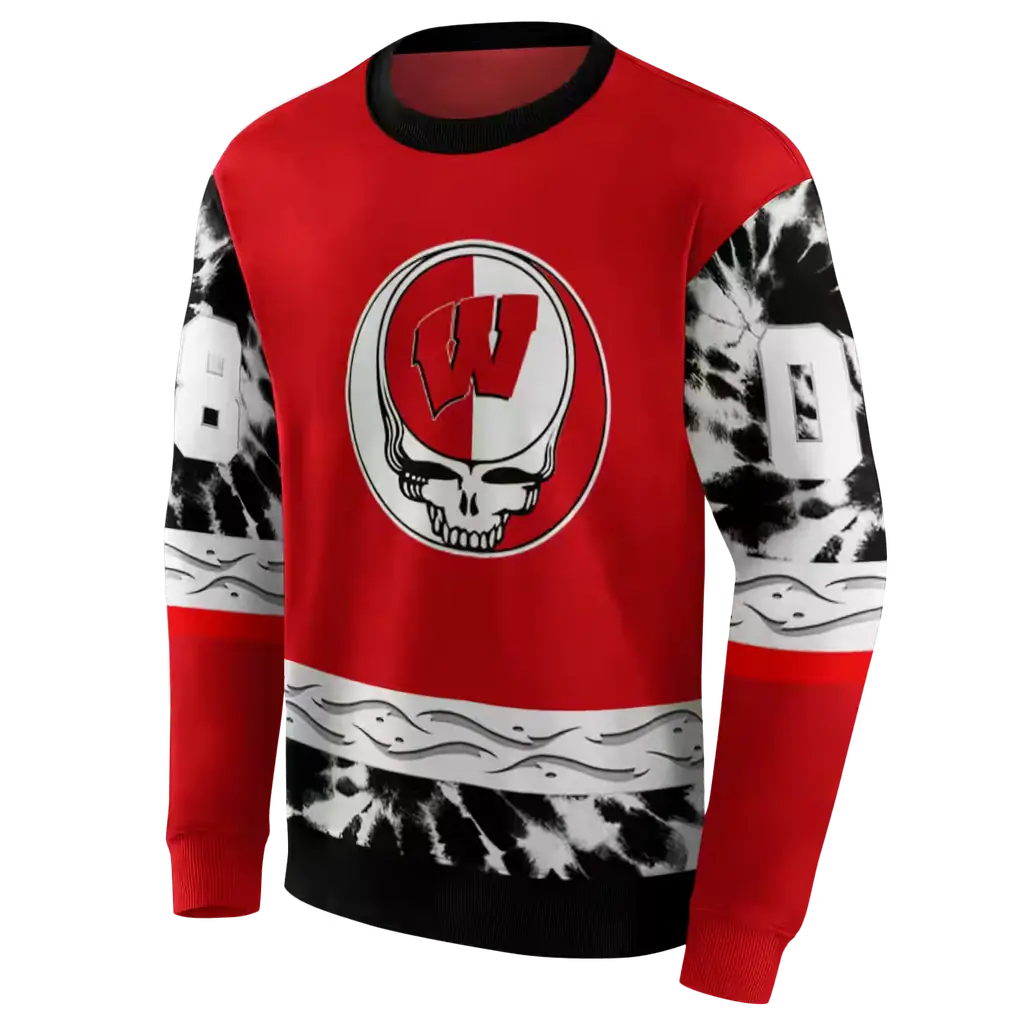 custom wisconsin badgers grateful vibes red hoodie new arrival custom wisconsin badgers grateful vibes red hoodie new arrival