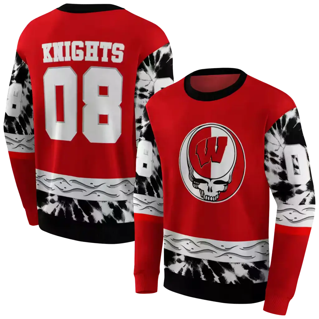 custom wisconsin badgers grateful vibes red hoodie premium grade custom wisconsin badgers grateful vibes red hoodie premium grade