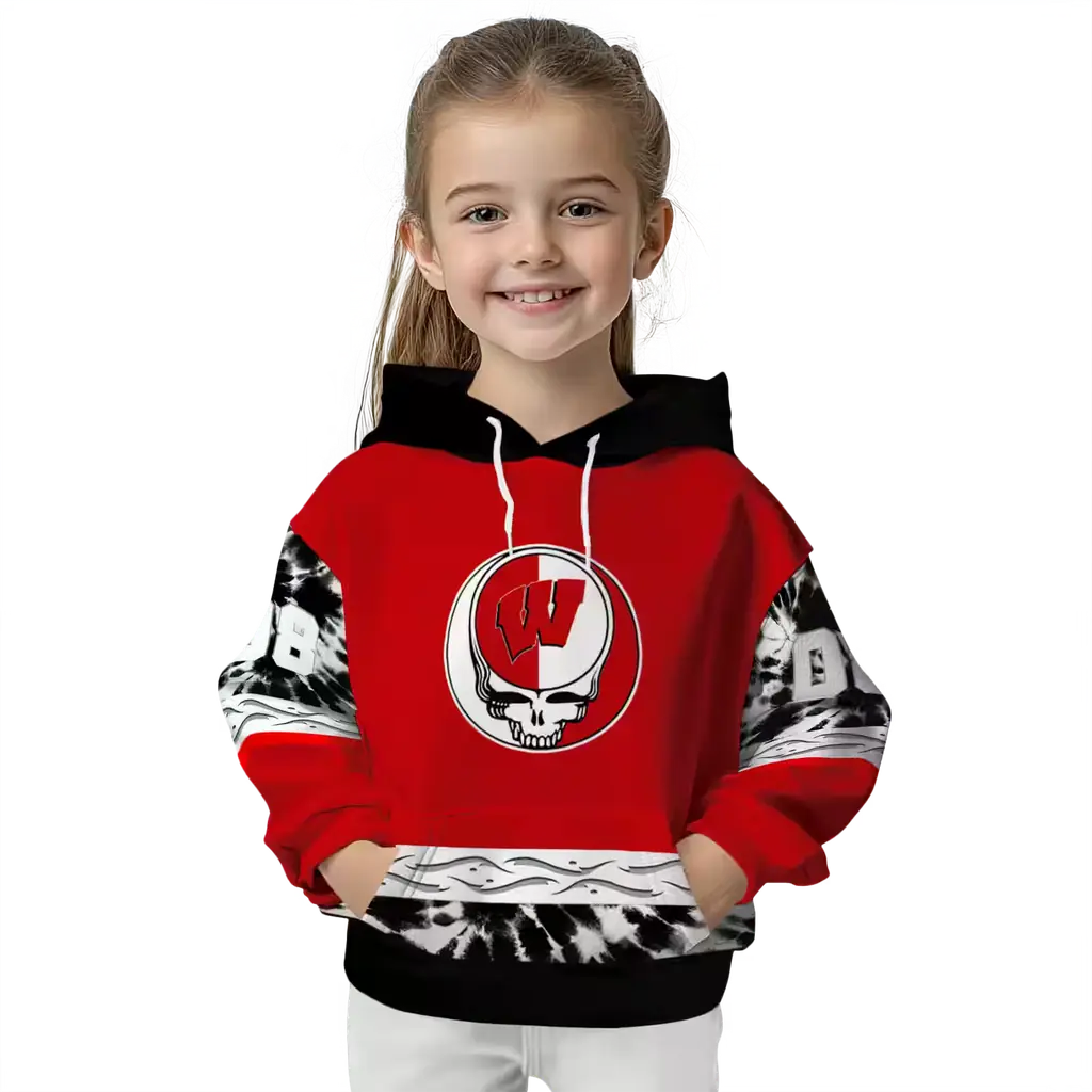 custom wisconsin badgers grateful vibes red hoodie top rated custom wisconsin badgers grateful vibes red hoodie top rated