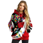custom wisconsin badgers puzzle pieces red hoodie best selling