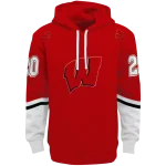 custom wisconsin badgers striped sleeves red hoodie best selling