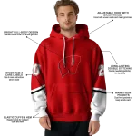 custom wisconsin badgers striped sleeves red hoodie best selling