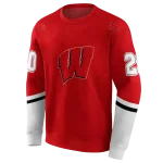 custom wisconsin badgers striped sleeves red hoodie best selling