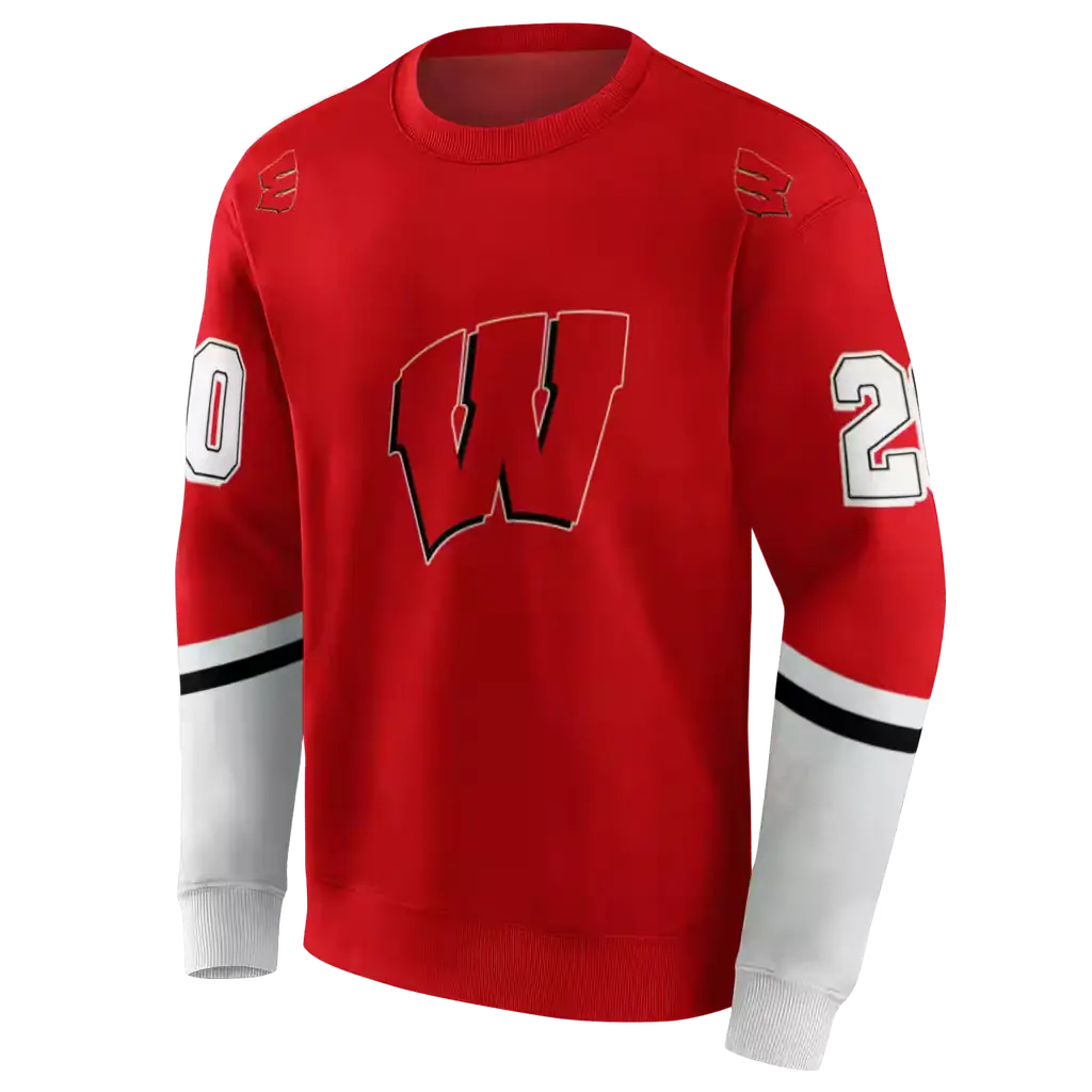 custom wisconsin badgers striped sleeves red hoodie new arrival custom wisconsin badgers striped sleeves red hoodie new arrival