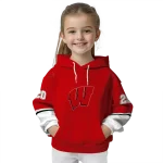custom wisconsin badgers striped sleeves red hoodie best selling