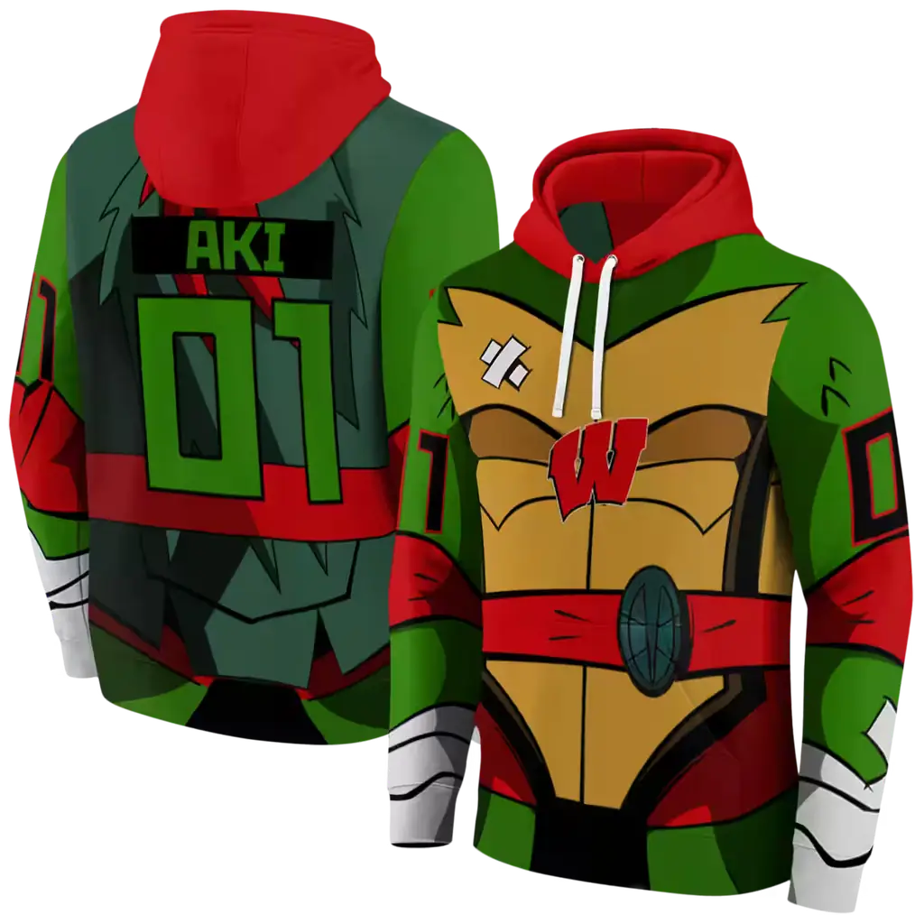 custom wisconsin badgers superhero armor red green hoodie fashion forward custom wisconsin badgers superhero armor red green hoodie fashion forward