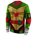 custom wisconsin badgers superhero armor red green hoodie best selling