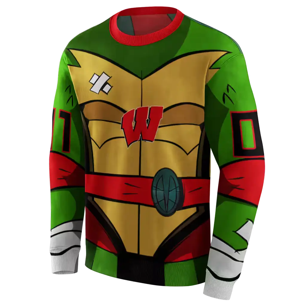 custom wisconsin badgers superhero armor red green hoodie new arrival custom wisconsin badgers superhero armor red green hoodie new arrival