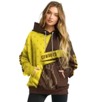 custom wyoming cowboys abstract shape brown hoodie best selling