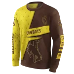 custom wyoming cowboys abstract shape brown hoodie best selling