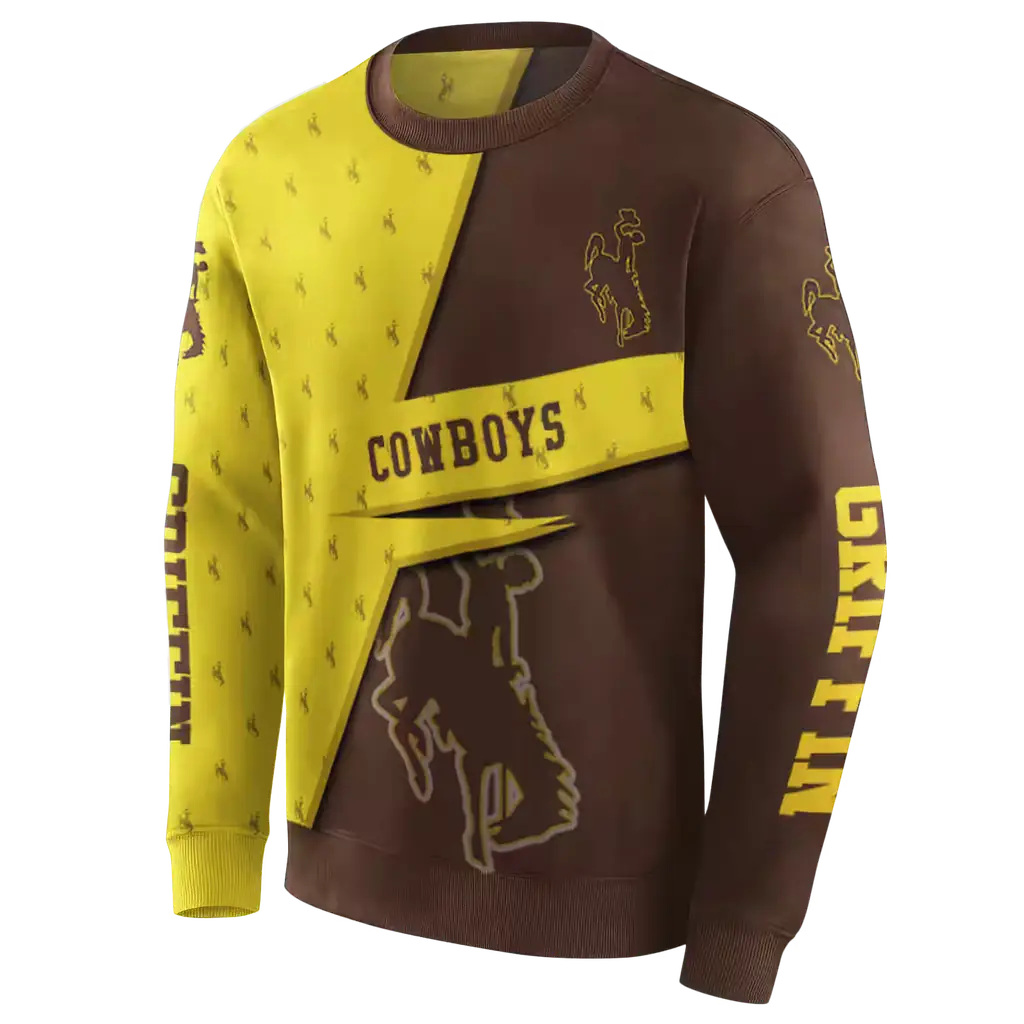 custom wyoming cowboys abstract shape brown hoodie new arrival custom wyoming cowboys abstract shape brown hoodie new arrival