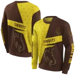 custom wyoming cowboys abstract shape brown hoodie best selling