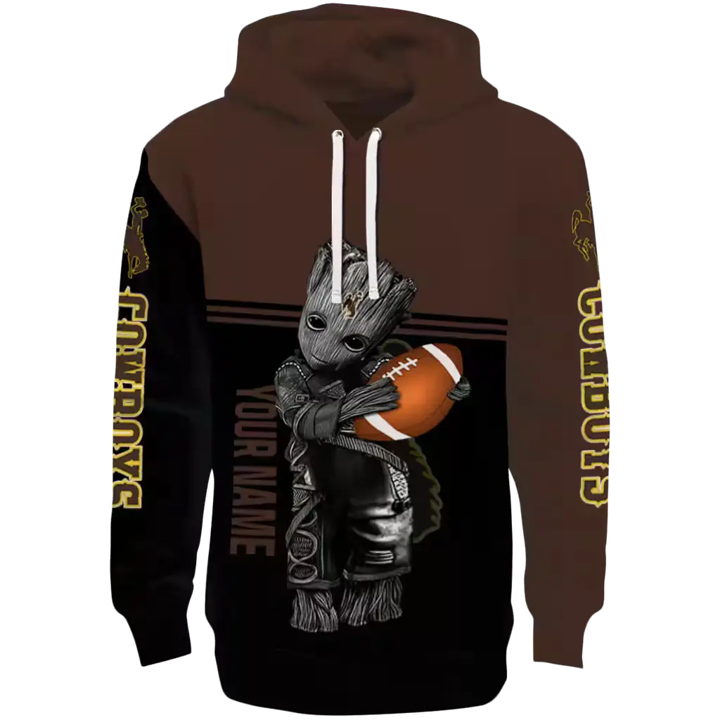 custom wyoming cowboys baby groot brown black hoodie best selling custom wyoming cowboys baby groot brown black hoodie best selling