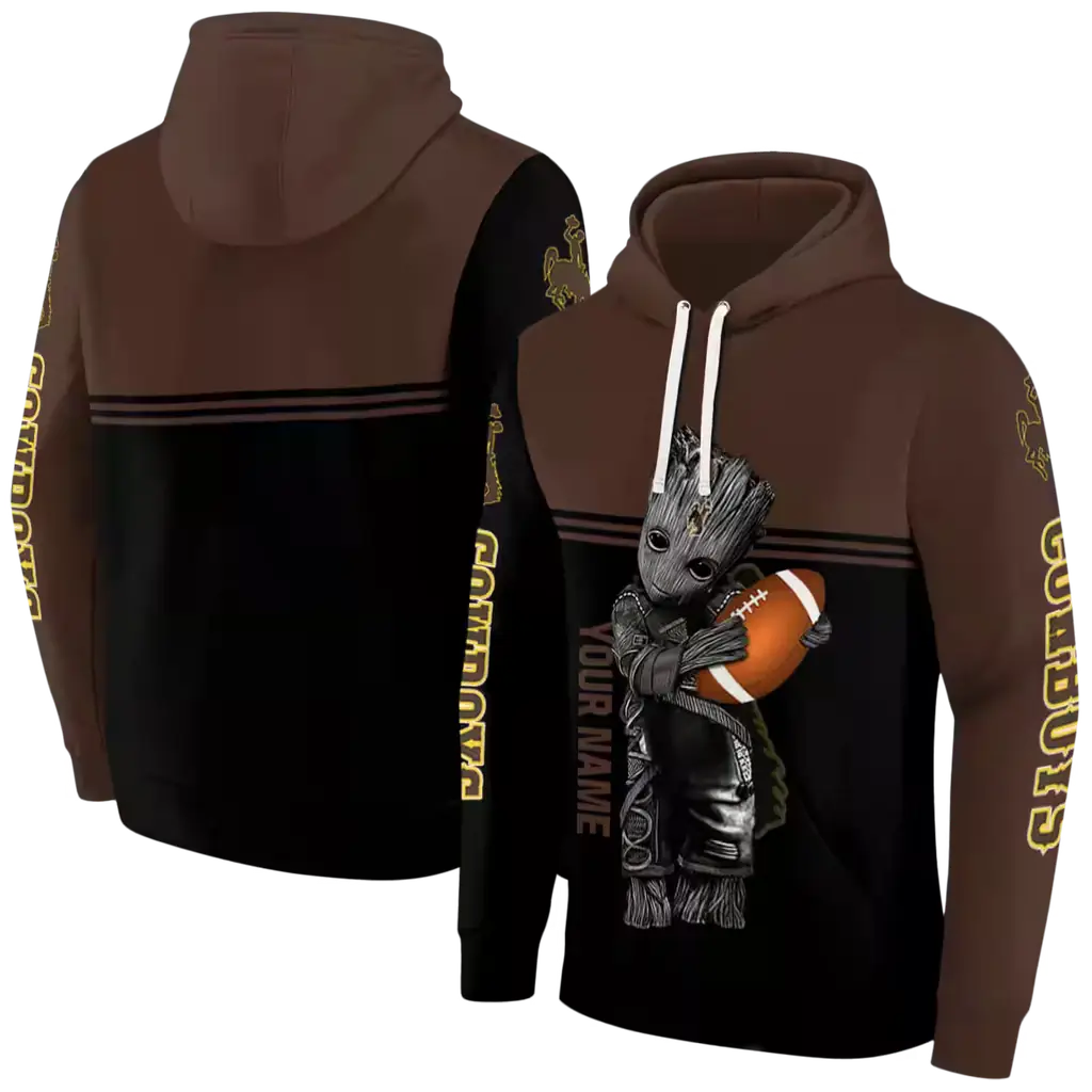 custom wyoming cowboys baby groot brown black hoodie fashion forward custom wyoming cowboys baby groot brown black hoodie fashion forward