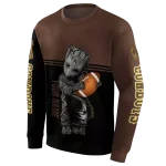 custom wyoming cowboys baby groot brown black hoodie best selling
