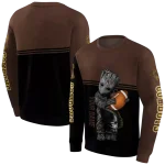 custom wyoming cowboys baby groot brown black hoodie best selling