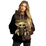 custom wyoming cowboys baby yoda brown black hoodie best selling