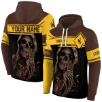 custom wyoming cowboys grim reaper brown black hoodie best selling