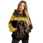 custom wyoming cowboys grim reaper brown black hoodie best selling