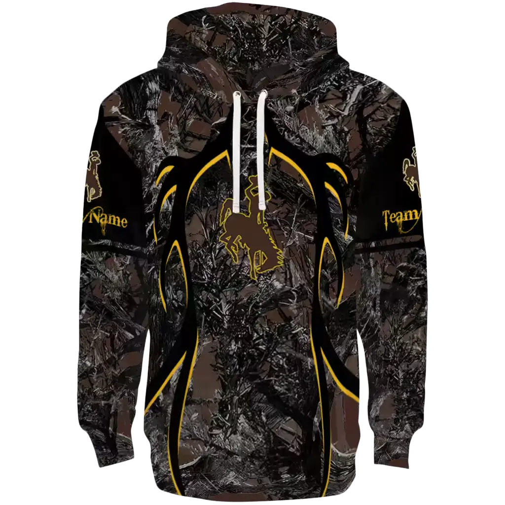 custom wyoming cowboys hunting theme brown black hoodie best selling custom wyoming cowboys hunting theme brown black hoodie best selling