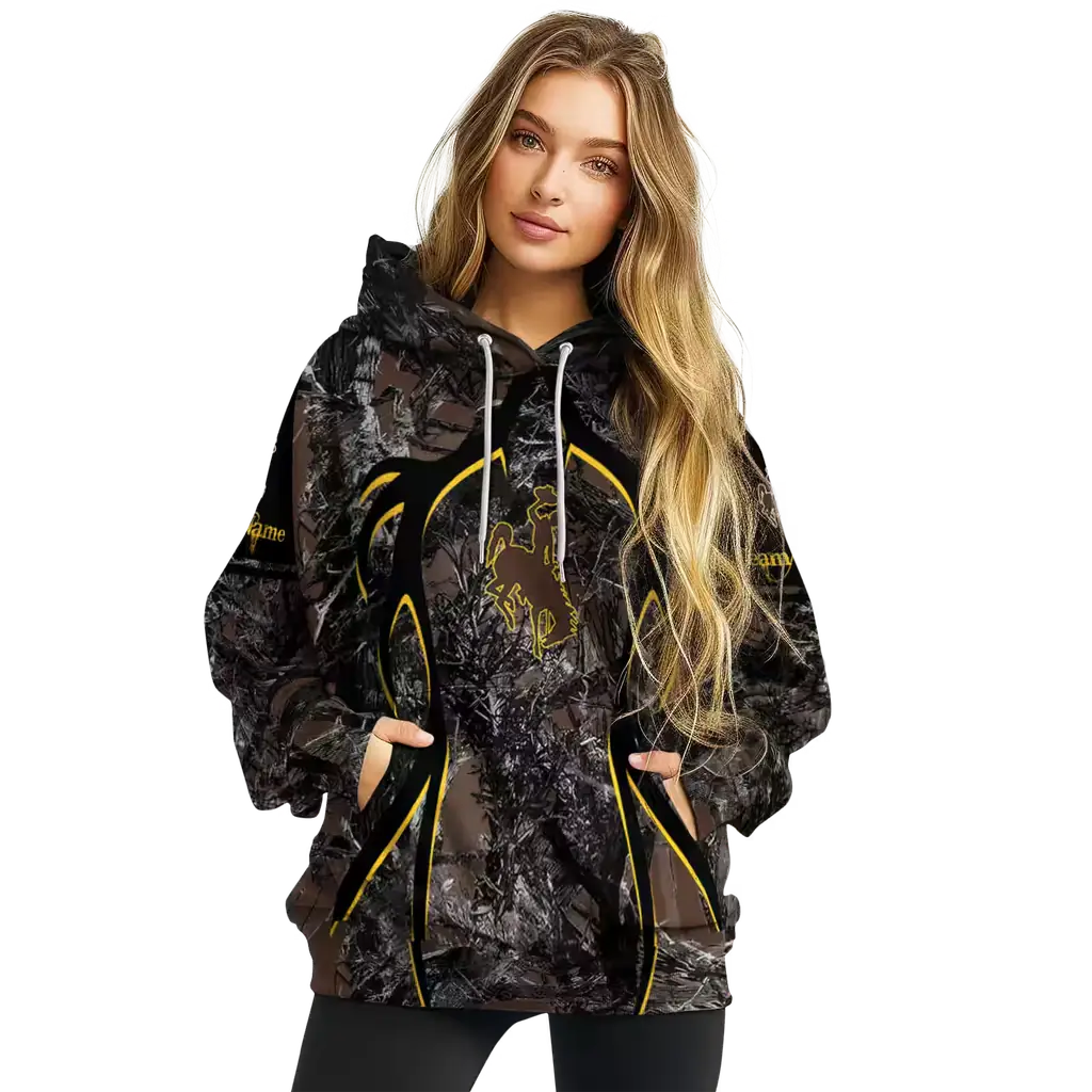custom wyoming cowboys hunting theme brown black hoodie high quality custom wyoming cowboys hunting theme brown black hoodie high quality