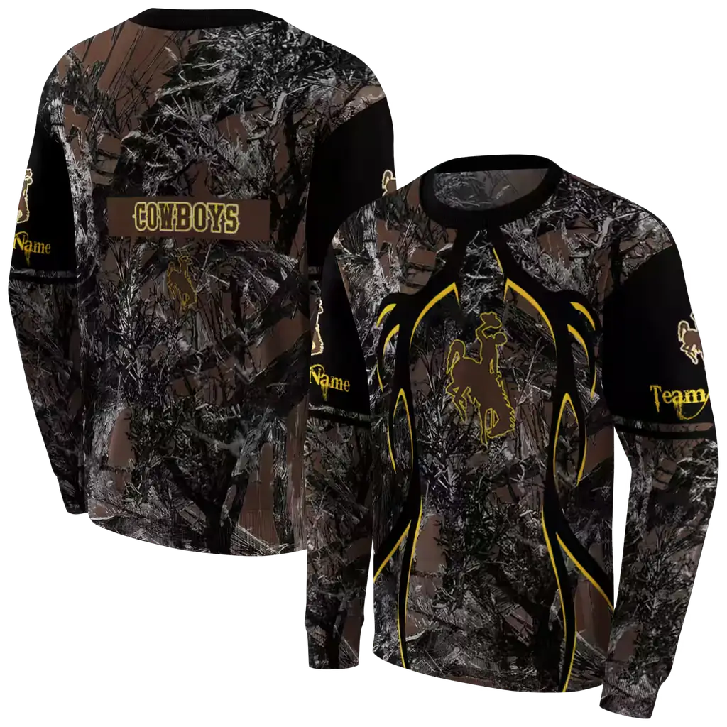 custom wyoming cowboys hunting theme brown black hoodie premium grade custom wyoming cowboys hunting theme brown black hoodie premium grade