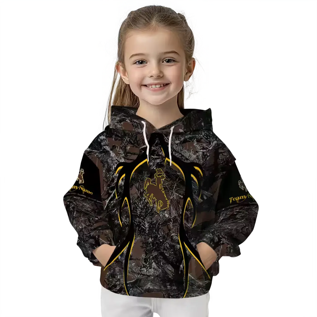 custom wyoming cowboys hunting theme brown black hoodie top rated custom wyoming cowboys hunting theme brown black hoodie top rated
