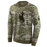 custom wyoming cowboys military style hoodie best selling