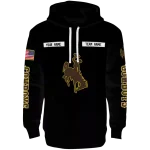 custom wyoming cowboys punisher skull black hoodie best selling