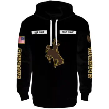 custom wyoming cowboys punisher skull black hoodie best selling