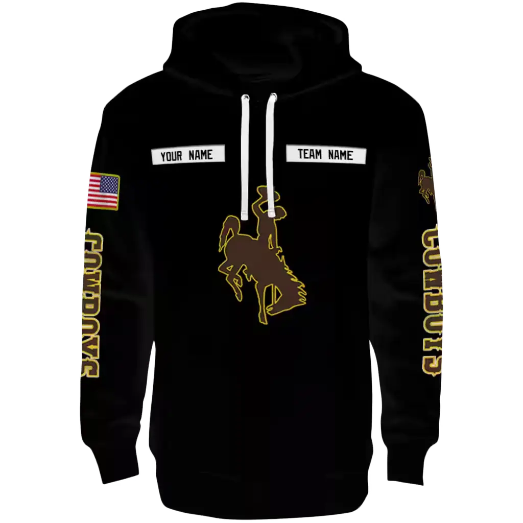 custom wyoming cowboys punisher skull black hoodie best selling custom wyoming cowboys punisher skull black hoodie best selling