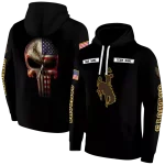 custom wyoming cowboys punisher skull black hoodie best selling