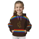 custom wyoming cowboys rainbow stripes brown hoodie best selling