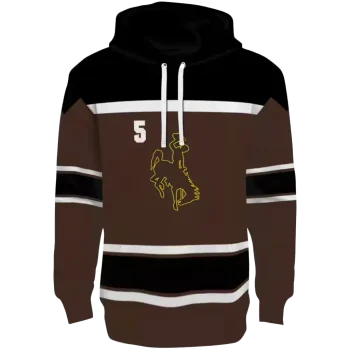 custom wyoming cowboys striped pattern brown hoodie best selling