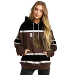 custom wyoming cowboys striped pattern brown hoodie best selling